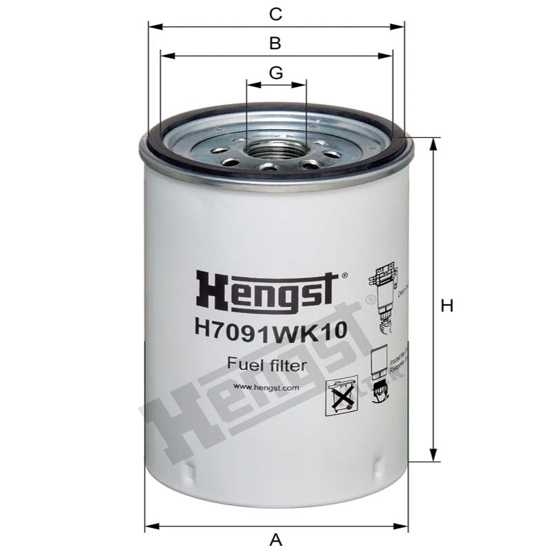 Kraftstofffilter HENGST H7091WK10 p.f. Liebherr 11081663