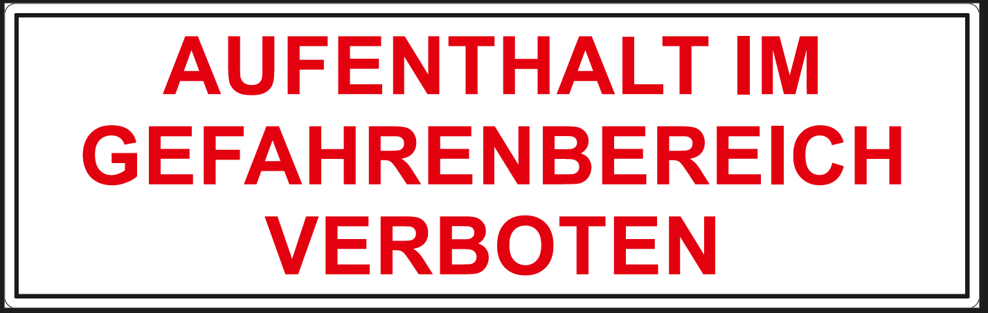 Aufkleber "Aufenthalt im Gefahrenbereich verboten" p.f. Liebherr 9960285