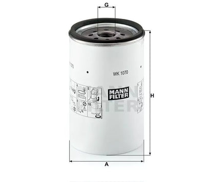 Kraftstofffilter MANN FILTER  WK 1070 X p.f. Liebherr 11081663